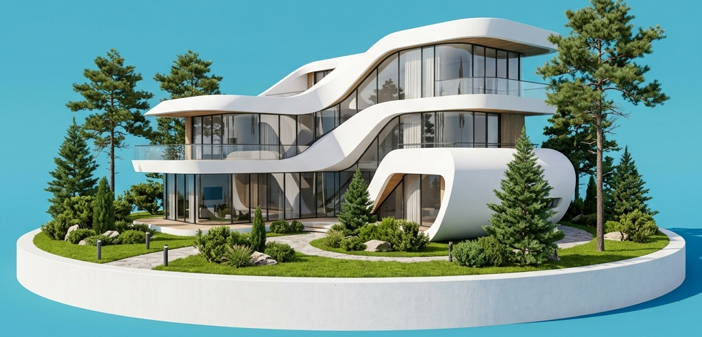 Modern Architectural Villa 3D Render